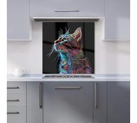 Warren Reed - Designer Electric Cat Whiskers Kitchen Splashback W600Mm X H600Mm, Multi