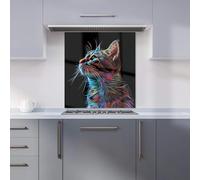 Warren Reed - Designer Premium Electric Cat Whiskers Kitchen Splashback 6mm Toughened Glass Kitchen Splashback - Heat Resistant Splashback for Kitchens, Perfect for Cookers and Hobs, Polished Edges
