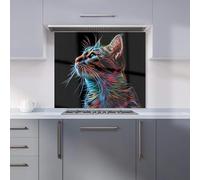 Warren Reed - Designer Premium Electric Cat Whiskers Kitchen Splashback 6mm Toughened Glass Kitchen Splashback - Heat Resistant Splashback for Kitchens, Perfect for Cookers and Hobs, Polished Edges