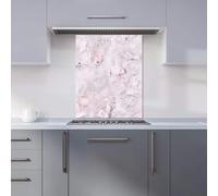 Warren Reed - Designer Premium Pale Pink Quartz Effect Kitchen Splashback 6mm Toughened Glass Kitchen Splashback - Heat Resistant Splashback for Kitchens, Perfect for Cookers and Hobs, Polished Edges
