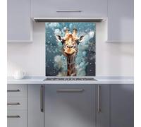 Warren Reed - Designer Premium Splashart Giraffe Face Kitchen Splashback 6mm Toughened Glass Kitchen Splashback - Heat Resistant Splashback for Kitchens, Perfect for Cookers and Hobs, Polished Edges