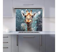 Warren Reed - Designer Premium Splashart Giraffe Face Kitchen Splashback 6mm Toughened Glass Kitchen Splashback - Heat Resistant Splashback for Kitchens, Perfect for Cookers and Hobs, Polished Edges