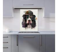 Warren Reed - Designer Premium Springer Spaniel Dog Kitchen Splashback 6mm Toughened Glass Kitchen Splashback - Heat Resistant Splashback for Kitchens, Perfect for Cookers and Hobs, Polished Edges