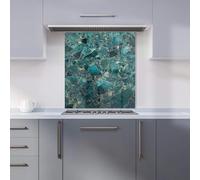 Warren Reed - Designer Premium Teal Quartz Effect Kitchen Splashback 6mm Toughened Glass Kitchen Splashback - Heat Resistant Splashback for Kitchens, Perfect for Cookers and Hobs, Polished Edges