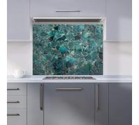Warren Reed - Designer Premium Teal Quartz Effect Kitchen Splashback 6mm Toughened Glass Kitchen Splashback - Heat Resistant Splashback for Kitchens, Perfect for Cookers and Hobs, Polished Edges
