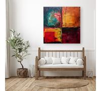 Warren Reed - Designer Quadrant Fusion: Colours In Conflict Canvas | Size: W30" x H30" Warren Reed - Designer Multicolor W30" x H30"