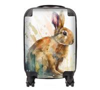 Warren Reed Designer Rabbit Splash Watercolour Suitcase - Mini Cabin