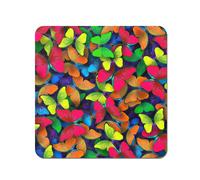 Warren Reed - Designer Rainbow Butterflies Coasters - Set of 4 in Red Warren Reed - Designer Red