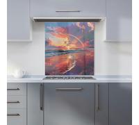 Warren Reed - Designer Rainbow Reflection on the Shore Kitchen Splashback | Size: 600mm x 650mm Warren Reed - Designer Multicolor 600mm x 650mm
