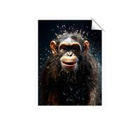 Warren Reed - Designer Realistic Monkey Face Splashart Unframed Art Print | Size: W20" x H30" Warren Reed - Designer Multicolor W20" x H30"
