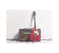 Red Guitar: Echoes Of Rock Chopping Board Warren Reed - Designer Multi One Size