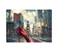 Red Stiletto In Urban Crosswalk Chopping Board Warren Reed - Designer Multi One Size