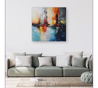 Warren Reed - Designer Reflective Splendour: City In Abstract Canvas | Size: w40 inch x h40 inch Warren Reed - Designer Multicolor w40 inch x h40 inch