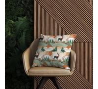 Warren Reed Designer Reindeer On A Snowy Landscape Pattern Outdoor Cushion 60Cm X 60Cm