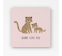 Warren Reed - Designer Roar Love You Canvas in Pink | Size: w40 inch x h40 inch Warren Reed - Designer Pink w40 inch x h40 inch