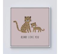 Warren Reed - Designer Roar Love You Framed Canvas in Off-White | Size: w40 inch x h40 inch Warren Reed - Designer Off-White w40 inch x h40 inch