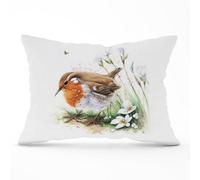 Warren Reed Designer Robin And Daisies Watercolour Cushions 33Cm X 48Cm