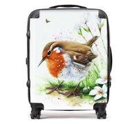 Warren Reed - Designer Robin And Daisies Watercolour Suitcase Large, Multi