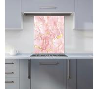 Rose Marble Effect Kitchen Splashback Warren Reed - Designer Pink 600mm x 750mm