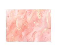 Warren Reed - Designer Salmon Pink Hearts Marble Effect Chopping Board, Pink