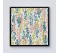 Warren Reed - Designer Scandinavian Style Foliage Framed Canvas in Black | Size: w40 inch x h40 inch Warren Reed - Designer Black w40 inch x h40 inch