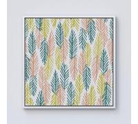 Warren Reed - Designer Scandinavian Style Foliage Framed Canvas in Off-White | Size: w40 inch x h40 inch Warren Reed - Designer Off-White w40 inch x h40 inch