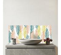 Warren Reed - Designer Scandinavian Style Foliage Glass Bathroom Splashback, Multi