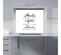 Warren Reed - Designer Scandinavian Style Foliage Kitchen Splashback in Black | Size: 700mm x 650mm Warren Reed - Designer Black 700mm x 650mm