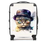 Warren Reed - Designer Scottish Fold Cat With Glasses Splashart Suitcase Large, Multi