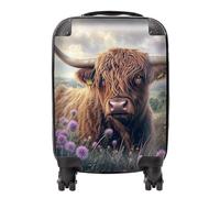 Warren Reed - Designer Scottish Thistle And Highland Cow Suitcase Small, Multi