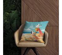 Warren Reed Designer Seagulls On A Beach Holiday Outdoor Cushion 60Cm X 60Cm