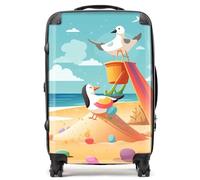 Warren Reed - Designer Seagulls On A Beach Holiday Suitcase Medium, Multi