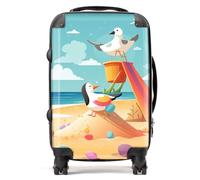 Seagulls On A Beach Holiday Suitcase Warren Reed - Designer Yellow Cabin