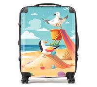 Seagulls On A Beach Holiday Suitcase Warren Reed - Designer Yellow Large