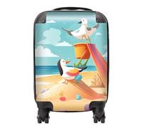 Seagulls On A Beach Holiday Suitcase Warren Reed - Designer Yellow Mini Cabin