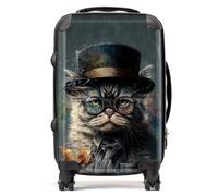 Warren Reed - Designer Selkirk Rex Cat With Glasses Splashart Suitcase Cabin, Multi