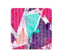 Warren Reed - Designer Shabby Geometric Pattern Coasters - Set of 4 in Pink Warren Reed - Designer Pink