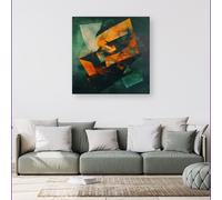 Warren Reed - Designer Sharp Triangles Canvas | Size: w40 inch x h40 inch Warren Reed - Designer Multicolor w40 inch x h40 inch