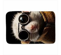 Warren Reed - Designer Siberian Cat With Glasses Splashart Sherpa Blanket in White | Size: Large Warren Reed - Designer White Large