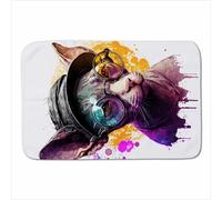 Warren Reed - Designer Siberian Cat With Glasses Splashart Sherpa Blanket | Size: Large Warren Reed - Designer Multicolor Large