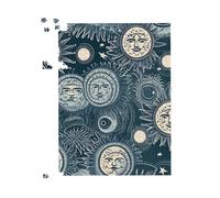 Warren Reed - Designer Silver Blue Moon & Stars Jigsaw Puzzle | Size: 500 Piece Warren Reed - Designer Blue 500 Piece