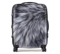Warren Reed - Designer Silver Fox Fur Print Suitcase Large, Multi