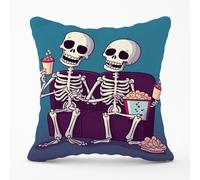 Warren Reed - Designer Skeletons At The Cinema Cushions | Size: 60 cm x 60 cm Warren Reed - Designer Multicolor 60 cm x 60 cm