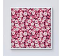 Warren Reed - Designer Small Cute White Flower Pattern Framed Canvas in Off-White | Size: W16" x H16" Warren Reed - Designer Off-White W16" x H16"