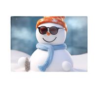 Warren Reed - Designer Smily Snowman Chopping Board in White Warren Reed - Designer White