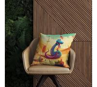 Warren Reed Designer Snake On A Beach Holiday Outdoor Cushion 60Cm X 60Cm