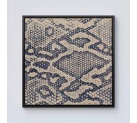 Warren Reed - Designer Snake Skin Framed Canvas in Black | Size: w40 inch x h40 inch Warren Reed - Designer Black w40 inch x h40 inch