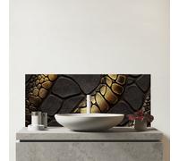 Warren Reed - Designer Snakeskin Print Effect Glass Bathroom Splashback in Brown Warren Reed - Designer Brown