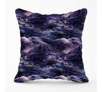 Warren Reed Designer Snowy Christmas Village On A Starry Night Cushions 45Cm X 45Cm