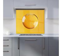 Warren Reed - Designer Solitary Yellow Bubble: A Closer Look Kitchen Splashback | Size: 600mm x 600mm Warren Reed - Designer Multicolor 600mm x 600mm